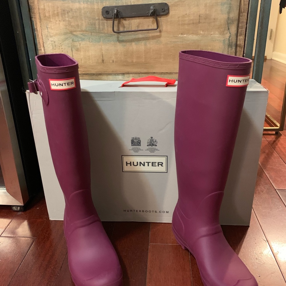 Hunter Original Tall Rain Boots Matte Violet - Picture 2 of 7